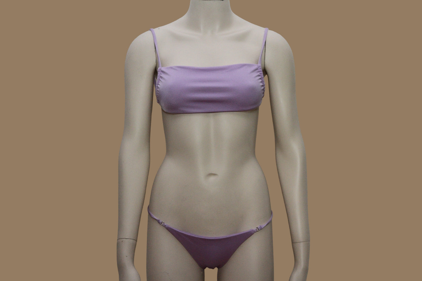 Square Neck - Top Perlmutt- Purpur