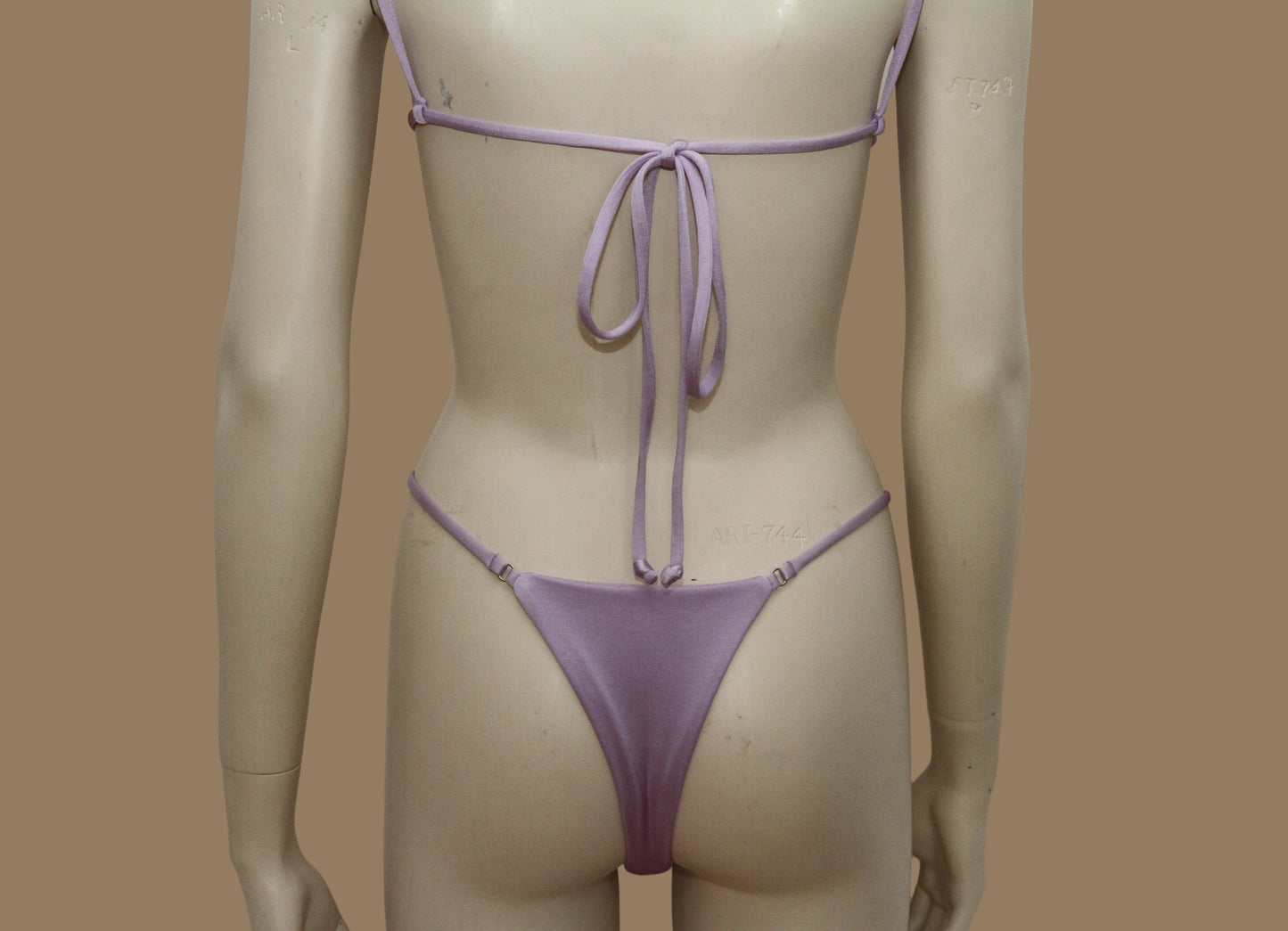 Square Neck - Top Perlmutt- Purpur
