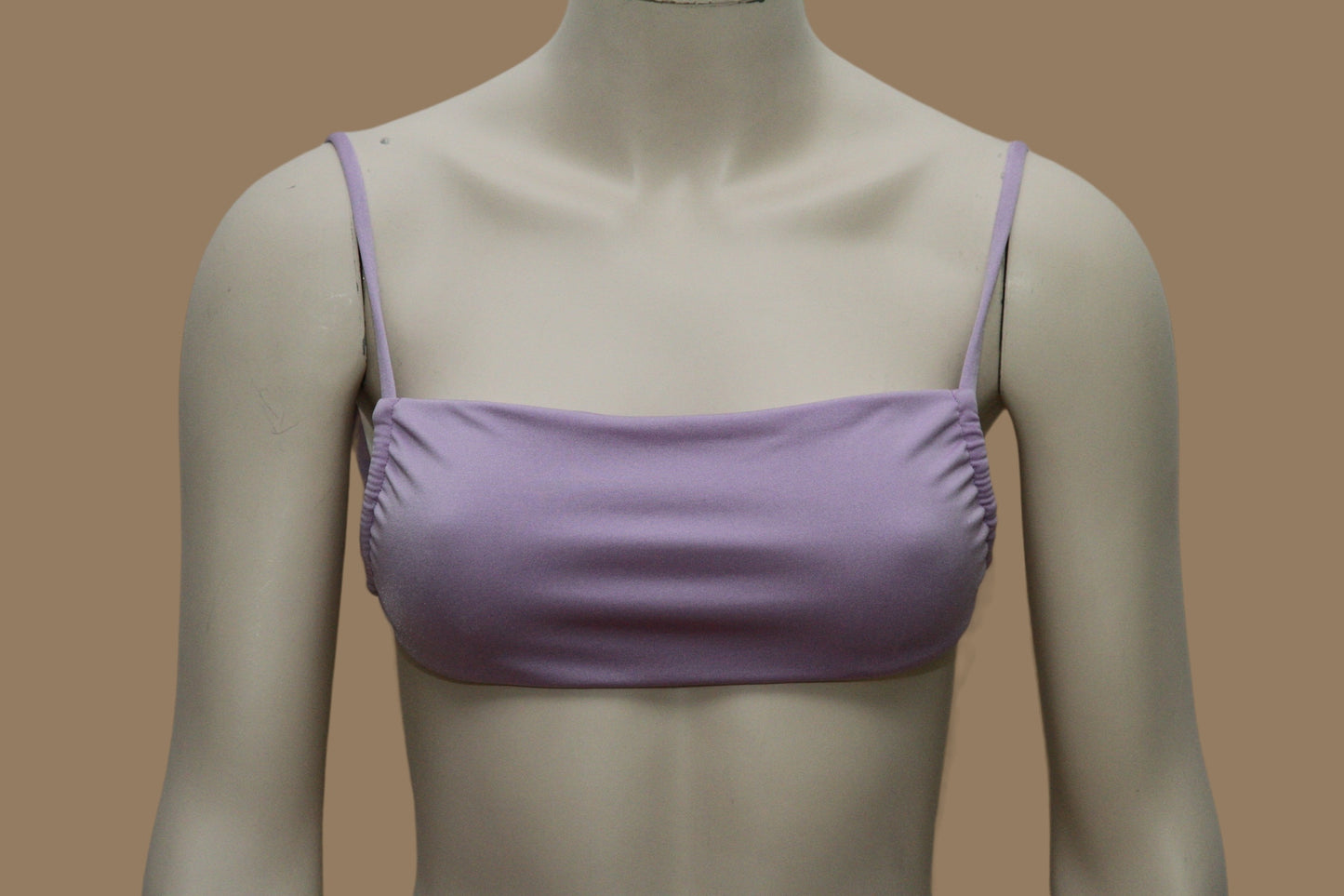 Square Neck - Top Perlmutt- Purpur